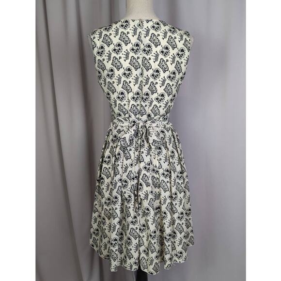 Ravi Famous London Sleeveless Crown Print Dress Black and White M - Picture 3 of 16